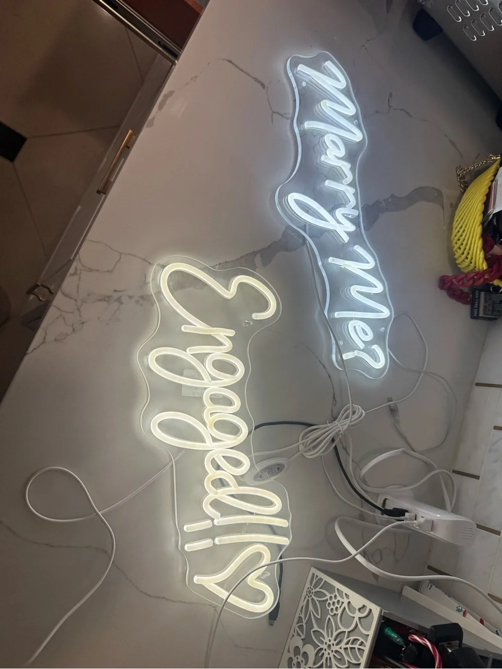 White Custom Script Neon Sign - Personalized Home Party Decoration